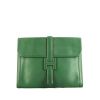 Hermès  Jige large model  pouch  in green Courchevel leather - 360 thumbnail