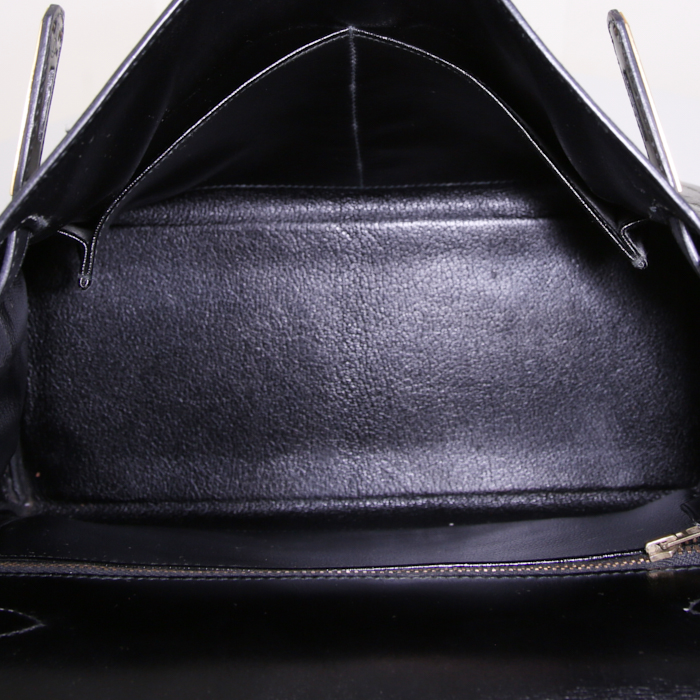 Sac à main Hermes Kelly 28 cm en cuir box noir - Detail D3