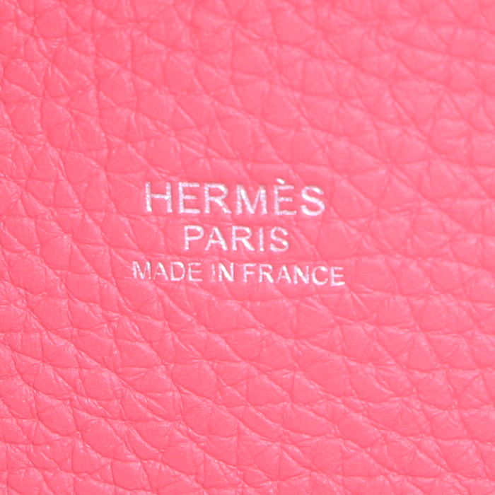 Bolso de mano Hermes Picotin modelo grande en cuero togo rosa Jaipur - Detail D3