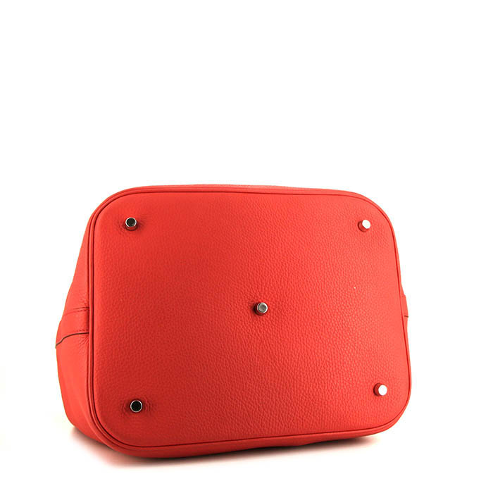 Borsa Hermes Picotin modello grande in pelle togo rosa Jaipur - Detail D4