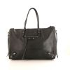 Balenciaga Papier shopping bag in black leather - 360 thumbnail