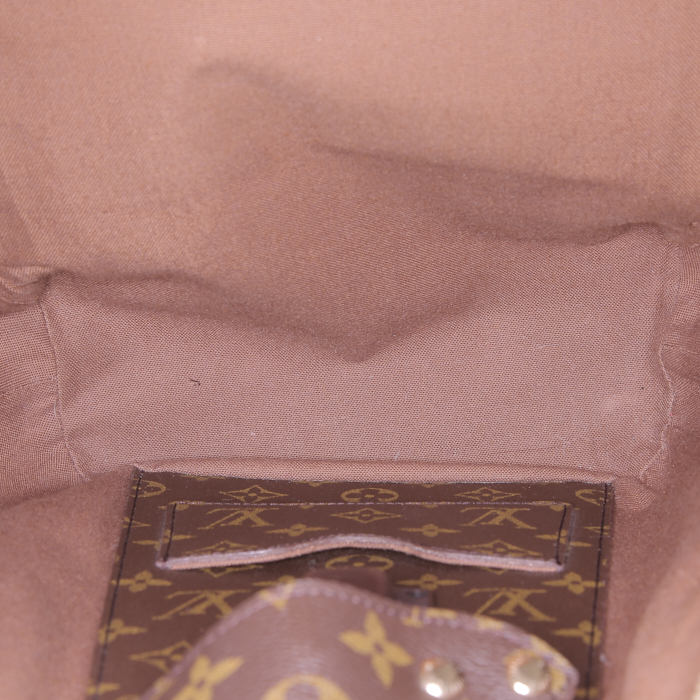 Sac à dos Louis Vuitton Louis Vuitton Editions Limitées en toile monogram marron et cuir naturel - Detail D3