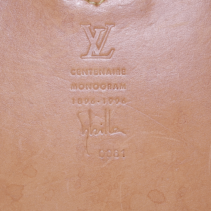 Sac à dos Louis Vuitton Louis Vuitton Editions Limitées en toile monogram marron et cuir naturel - Detail D4