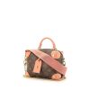 Bolso bandolera Louis Vuitton Petite Malle Souple en lona Monogram marrón y cuero rosa - 00pp thumbnail