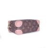 Bolso bandolera Louis Vuitton Petite Malle Souple en lona Monogram marrón y cuero rosa - Detail D5 thumbnail