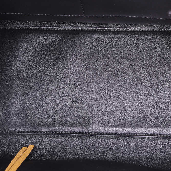 Celine Edge handbag in saffron yellow grained leather - Detail D3