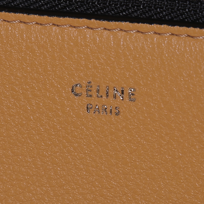 Celine Edge handbag in saffron yellow grained leather - Detail D4