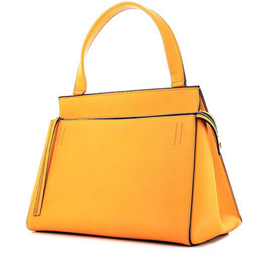 Borsa Celine Edge in pelle martellata giallo zafferano