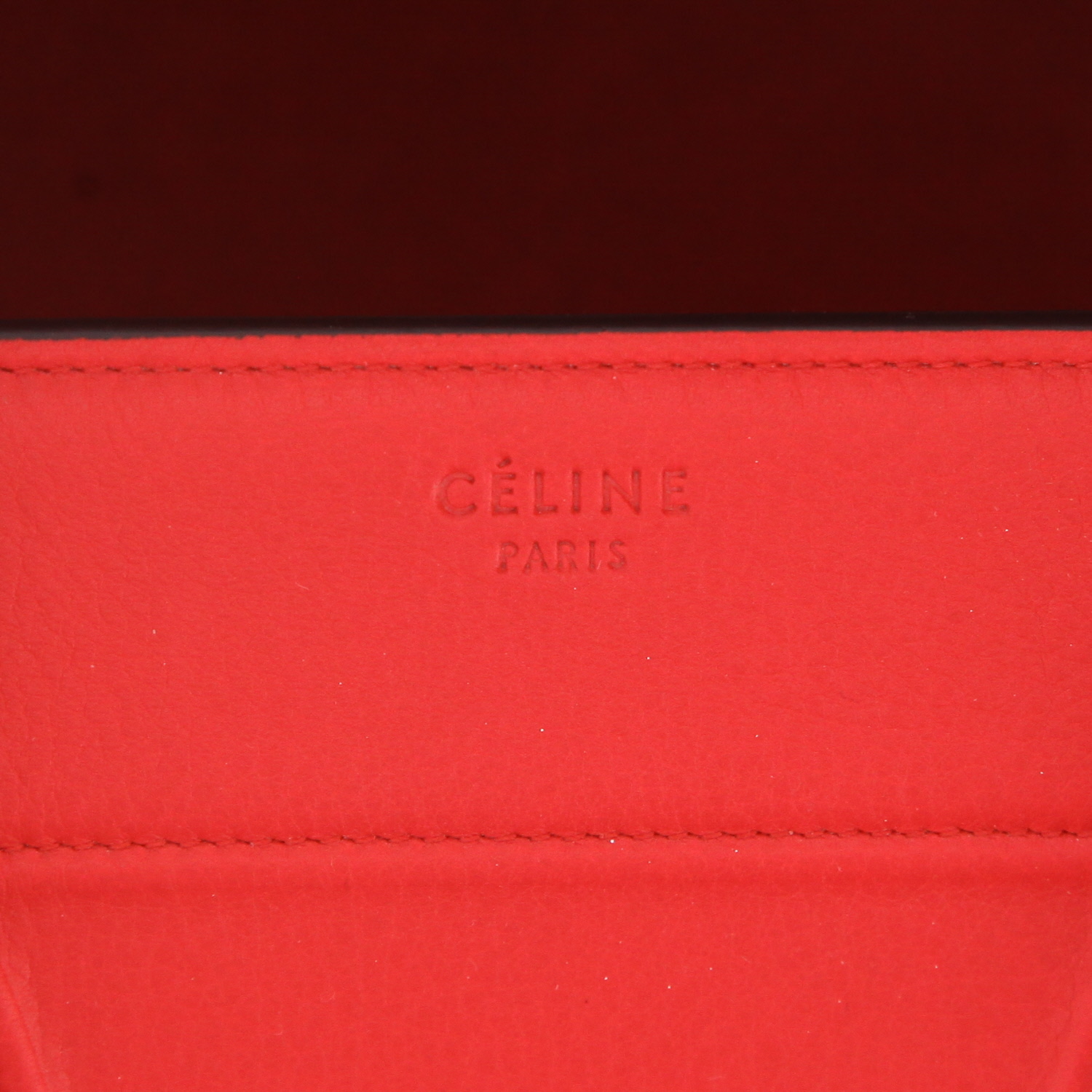 Celine  Phantom shopping bag  in red leather - Detail D2