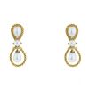 Articulated Buccellati earrings for non pierced ears in yellow gold,  white gold and pearls - 00pp thumbnail