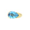 Asymmetric Poiray ring in yellow gold and topaz - 00pp thumbnail