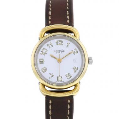 Reloj Hermès Pullman de acero y oro chapado Ref :  PU2.240 Circa  2000
