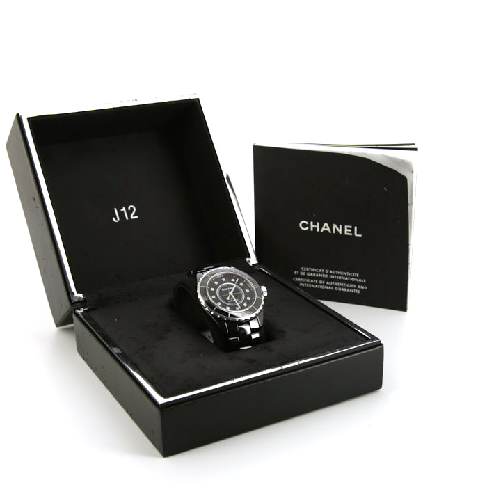 Reloj Chanel J12 Joaillerie de cerámica noire Ref :  H1626 - Detail D2