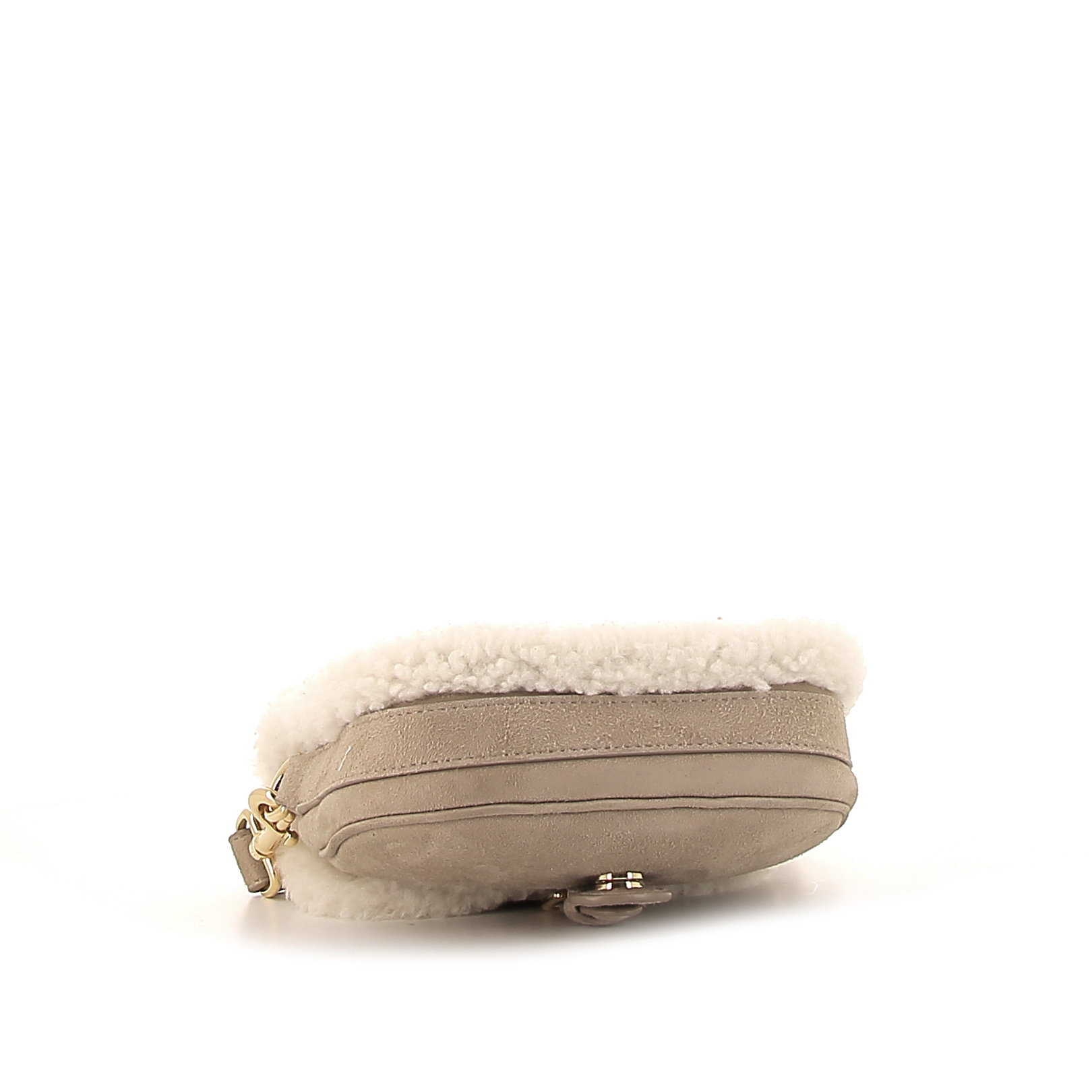 Bolso bandolera Dior Bobby modelo pequeño en cuero de obeja volteado beige - Detail D4