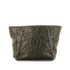 Chanel Grand Shopping shopping bag in khaki leather - 360 thumbnail