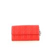 Sac/pochette Dior Lady Dior Rendez-vous en cuir cannage rouge - 360 thumbnail