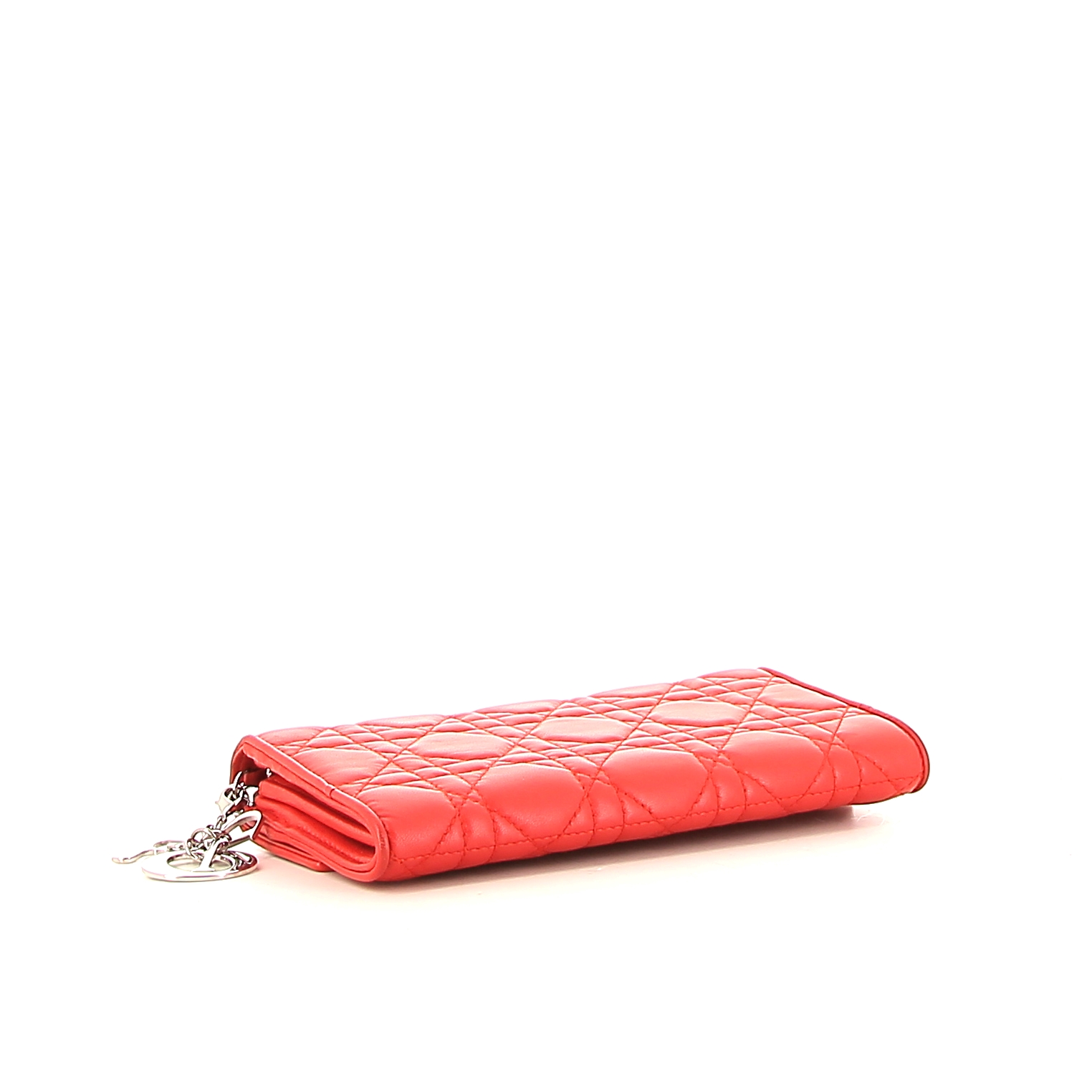 Sac/pochette Dior Lady Dior Rendez-vous en cuir cannage rouge - Detail D5