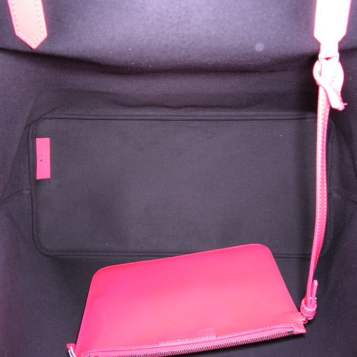 Shopping bag Givenchy Antigona Tote in tela cerata nera e pelle rosa - Detail D2