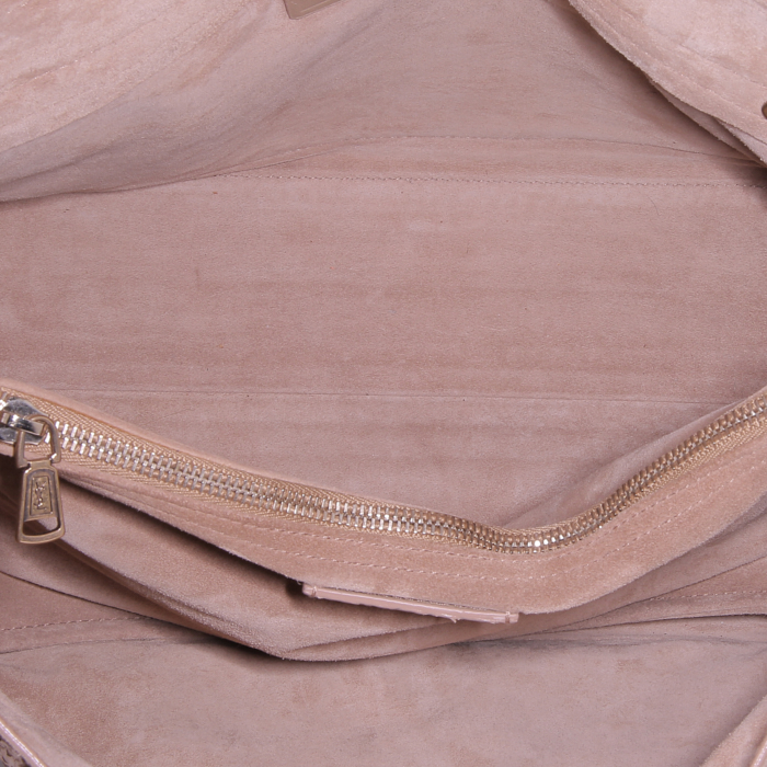 Sac à main Yves Saint Laurent Muse Two moyen modèle en python beige-sable et daim beige - Detail D2