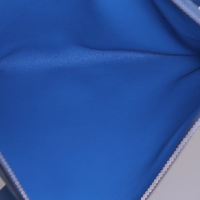 Sac à main Hermès Messenger en cuir bleu - Detail D2