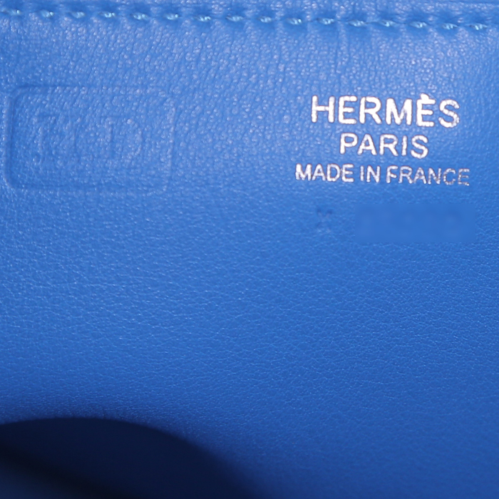 Sac à main Hermès Messenger en cuir bleu - Detail D3