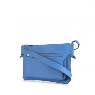 Borsa Hermès Messenger in pelle blu