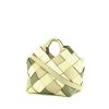 Loewe Woven shopping bag in green and beige braided leather - 00pp thumbnail
