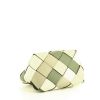 Loewe Woven shopping bag in green and beige braided leather - Detail D5 thumbnail
