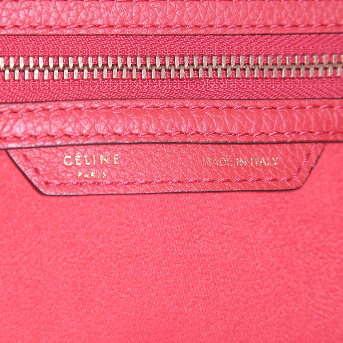 Celine Luggage Mini handbag in red leather - Detail D3