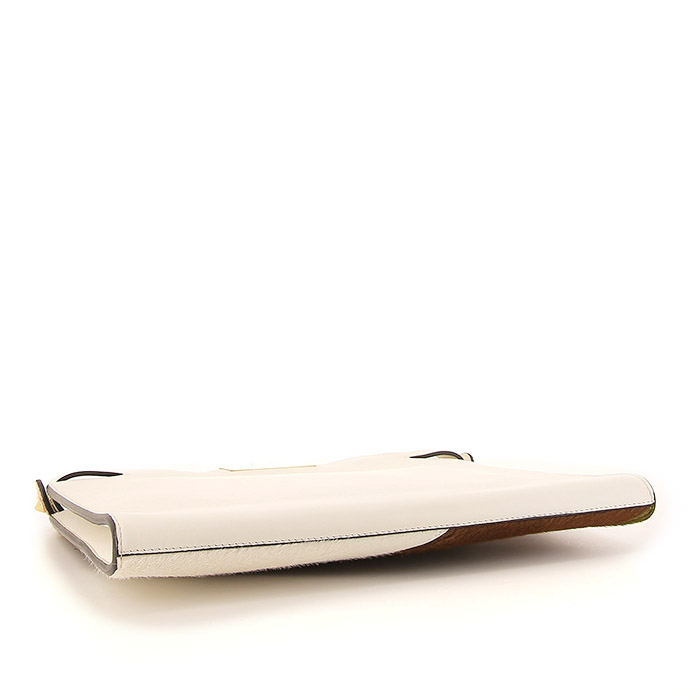 Fendi Peekaboo pouch in red, pink, beige and brown foal and cream color leather - Detail D5