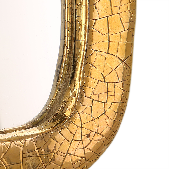 Mithé Espelt, "Oblong" hand mirror, in embossed earthenware and crackled gold, from the 1950's - Detail D2