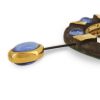 Mithé Espelt, rare "Beads" hand mirror, in embossed and glazed earthenware, smooth gold and glass beads, around 1948 - Detail D4 thumbnail