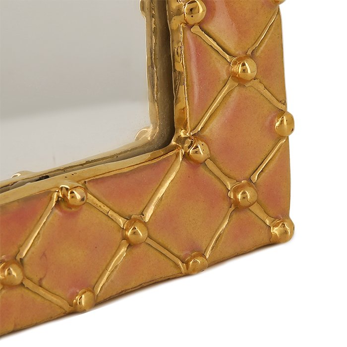 Mithé Espelt, old mirror, in embossed and glazed earthenware, smooth gold, from the 1940's - Detail D1