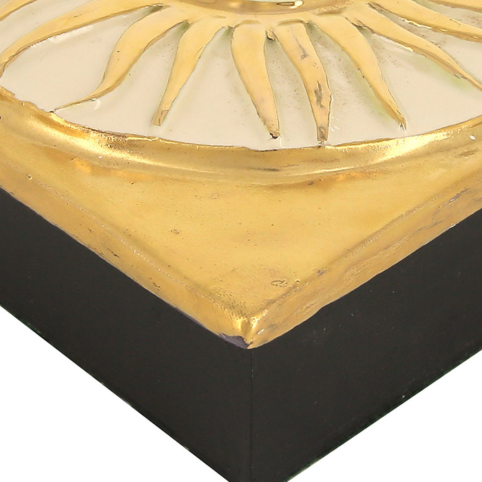 Mithé Espelt, "Axum" chest, in embossed and glazed earthenware, crackled gold, oak base, from the 1960's - Detail D4