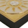 Mithé Espelt, "Lotus" chest, in embossed and glazed earthenware, crackled gold, oak base, around 1955/60's - Detail D3 thumbnail