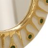 Mithé Espelt, large and rare "Soleil" mirror, in embossed and glazed earthenware, crackled gold and crystallized glass, of 1975 - Detail D1 thumbnail