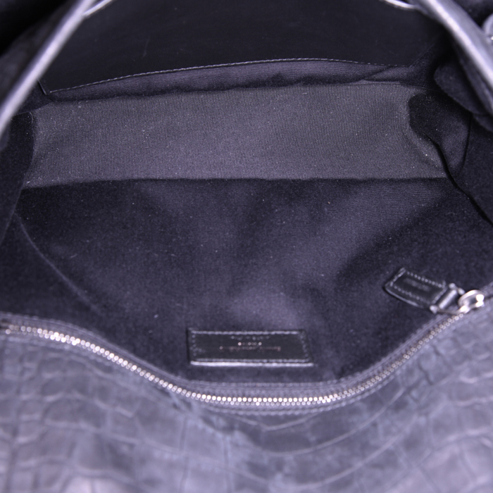 Saint Laurent Niki medium model shoulder bag in black leather - Detail D3