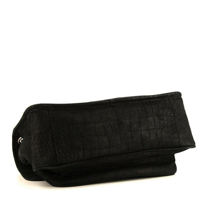 Sac bandoulière Saint Laurent Niki moyen modèle en cuir noir - Detail D5