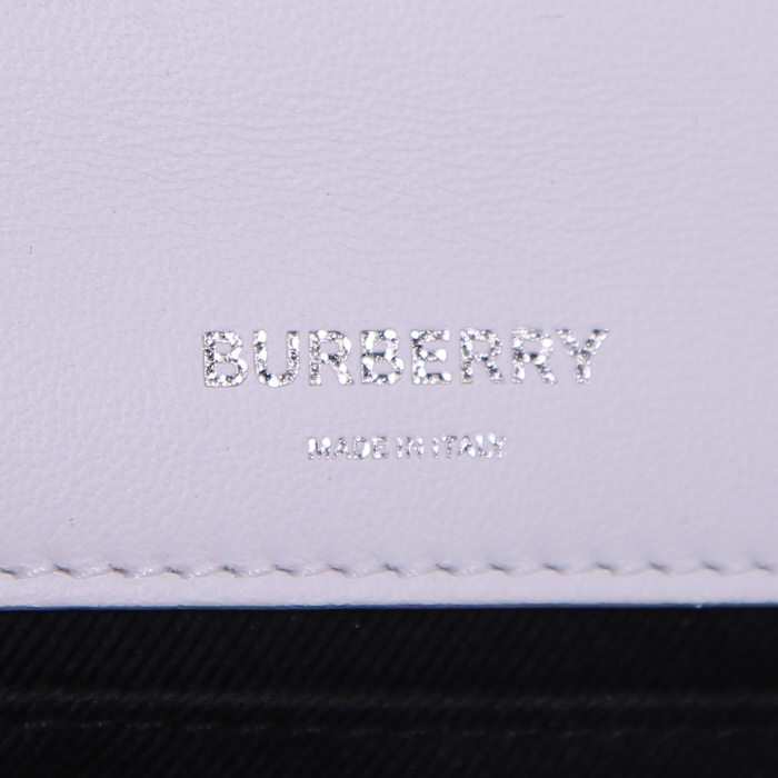 Borsa a tracolla Burberry Lola modello piccolo in pelle verniciata bianca e nera - Detail D4