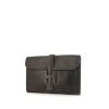 Hermes Jige pouch in black Fjord leather - 00pp thumbnail