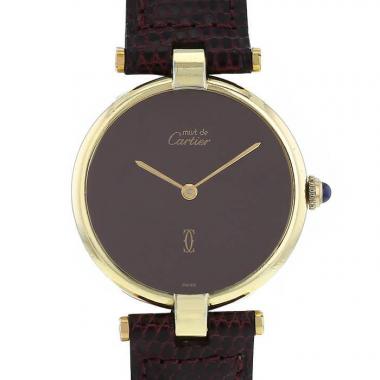 Reloj Cartier Must Vendôme de plata dorada Circa  1990