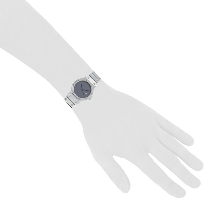 Cartier Santos Ronde watch in stainless steel Circa 1990 - Detail D1