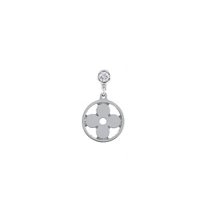 Shop Louis Vuitton Idylle blossom ear stud, white gold and diamond