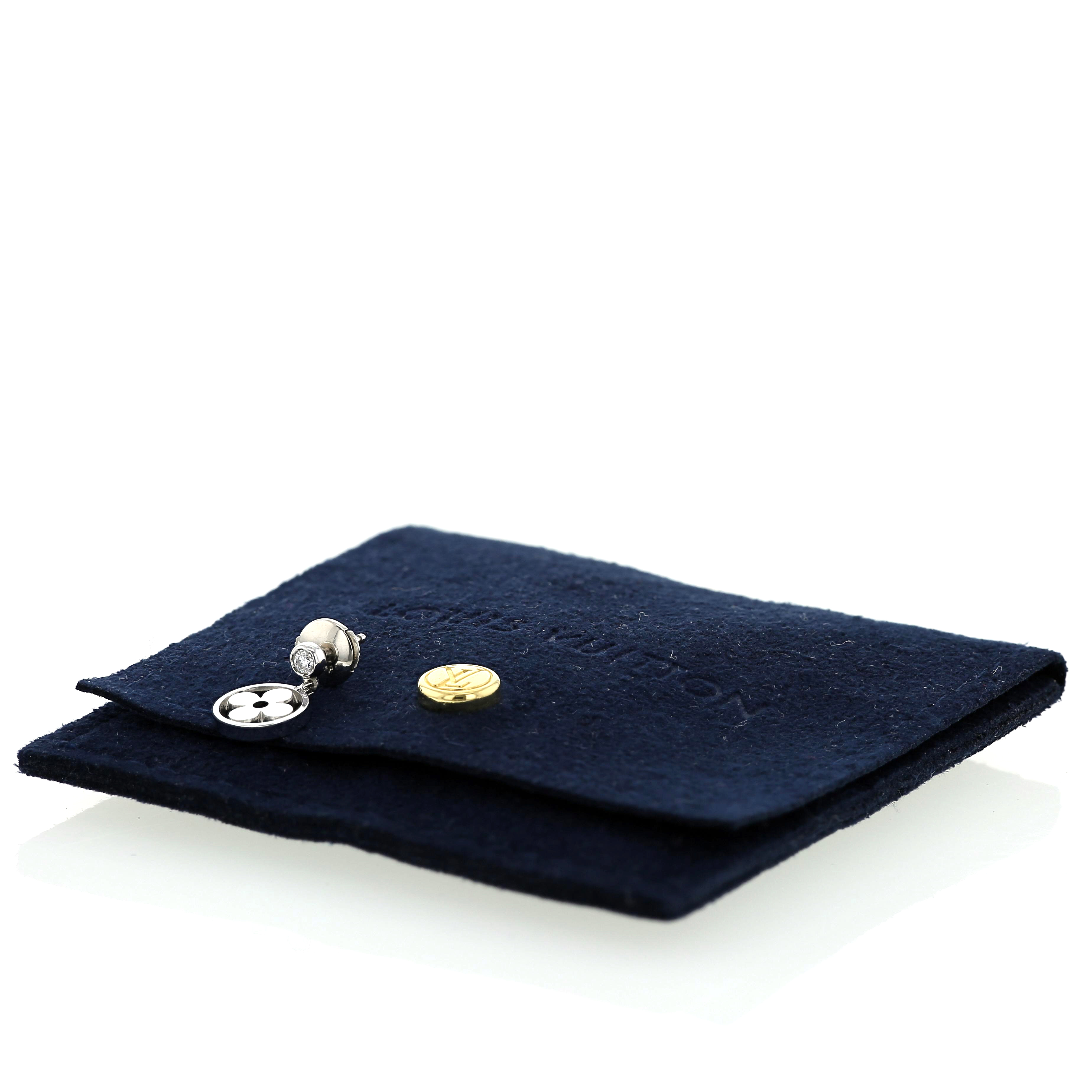 Pendiente Louis Vuitton Blossom en oro blanco y diamante - Detail D2