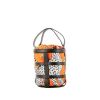 Hermès Musardine handbag in orange silk and black epsom leather - 00pp thumbnail