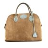 Bolso de mano Hermès Bolide 35 cm en cuero de ternero doblis bicolor beige y azul claro - 360 thumbnail