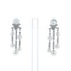 Chanel Baroque large model earrings for non pierced ears in white gold,  diamonds and pearls - 360 thumbnail