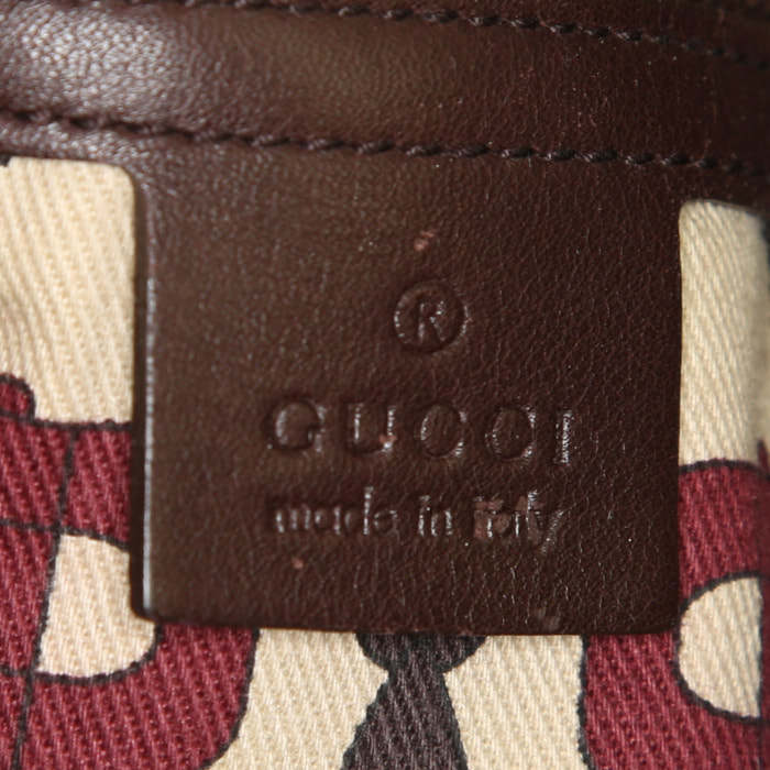 Gucci Vintage handbag in brown leather - Detail D3