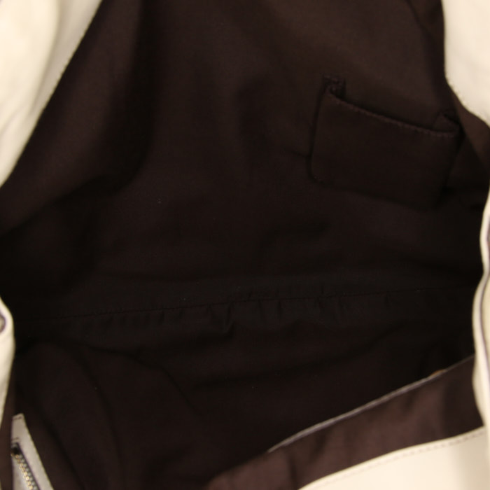 Borsa Gucci Bamboo in pelle beige e bambù - Detail D3