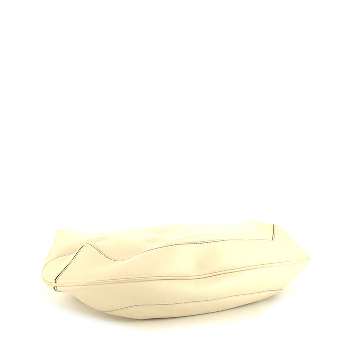 Borsa Gucci Bamboo in pelle beige e bambù - Detail D5